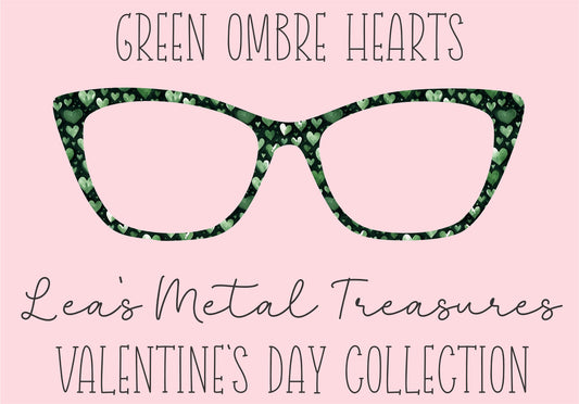 Green Ombre Hearts Eyewear Printed Magnetic Eyeglasses Topper