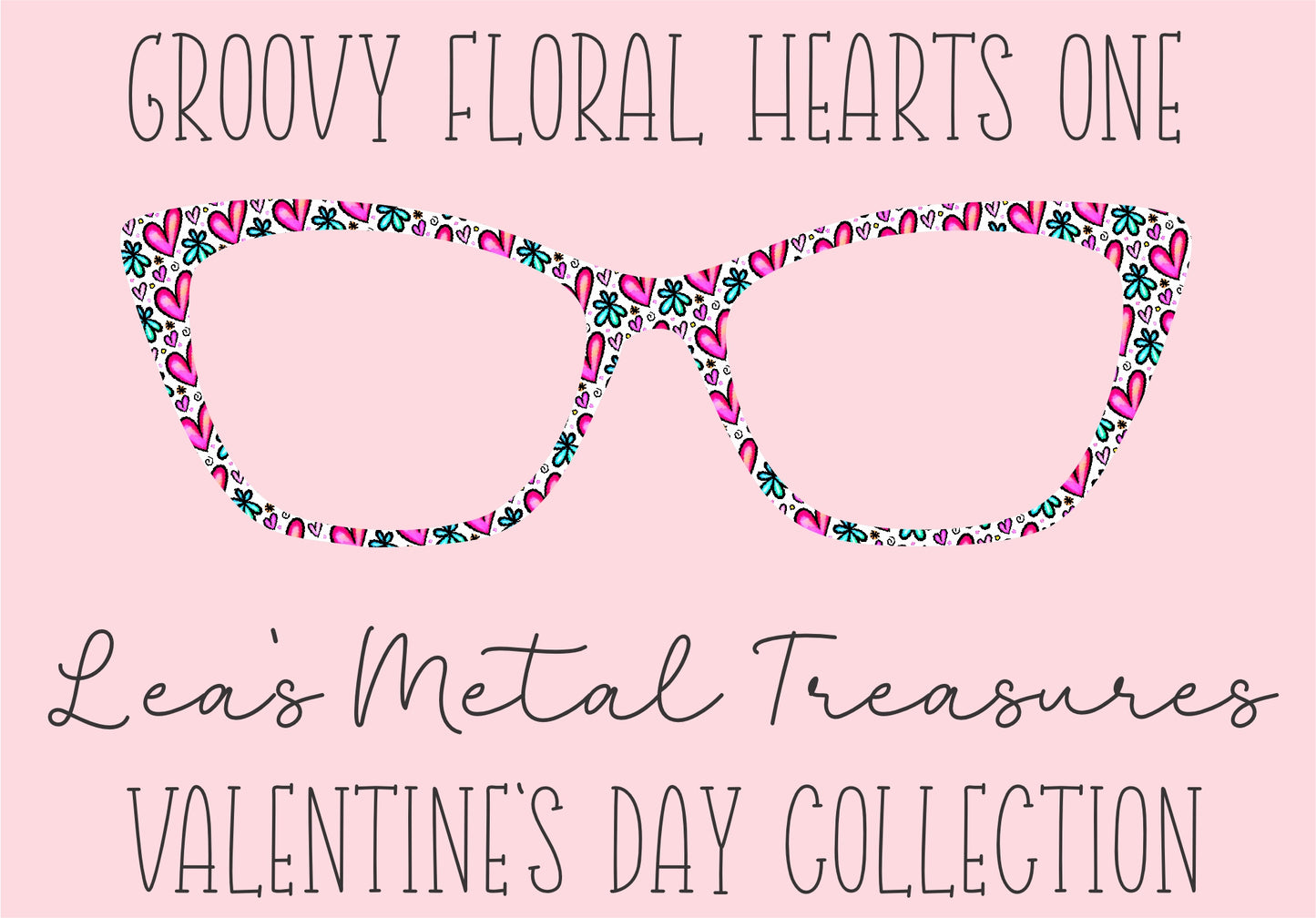 Groovy Floral Hearts One Eyewear Printed Magnetic Eyeglasses Topper