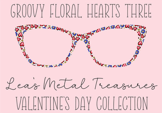 Groovy Floral Hearts Three Eyewear Printed Magnetic Eyeglasses Topper