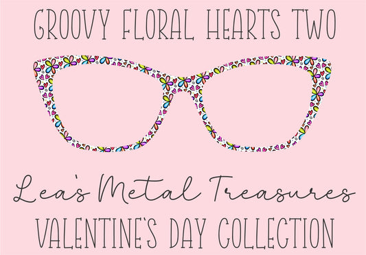 Groovy Floral Hearts Two Eyewear Printed Magnetic Eyeglasses Topper