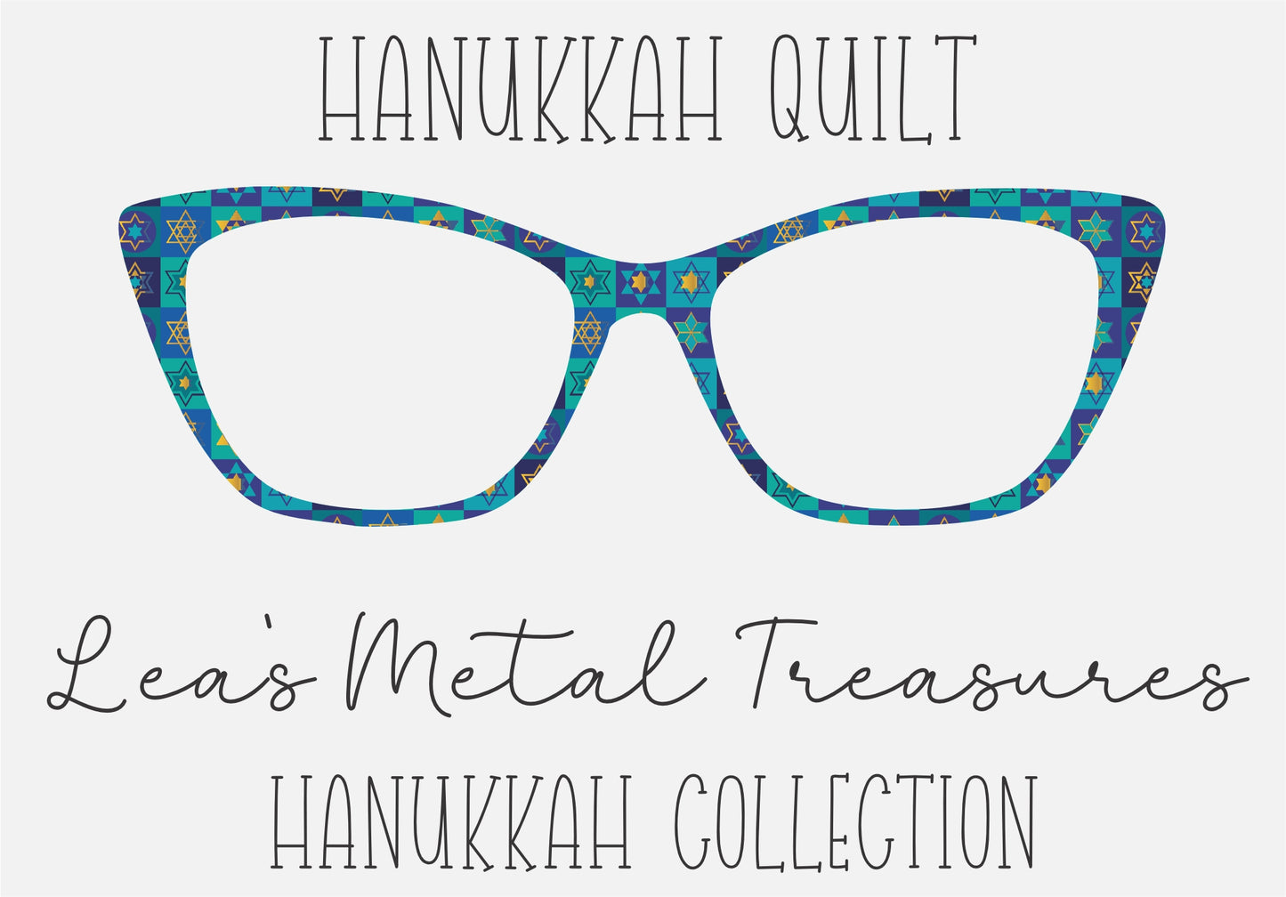 Hanukkah Quilt Eyewear Frame Toppers COMES WITH MAGNETS