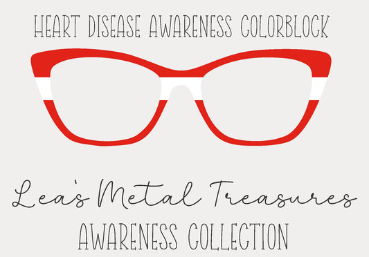 Heart Disease Awareness Colorblock  Eyewear Frame Toppers