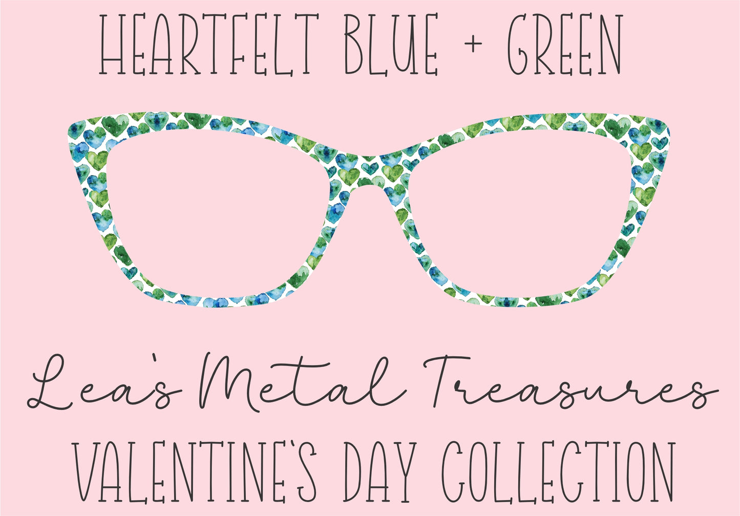 Heartfelt Blue + Green Eyewear Printed Magnetic Eyeglasses Topper