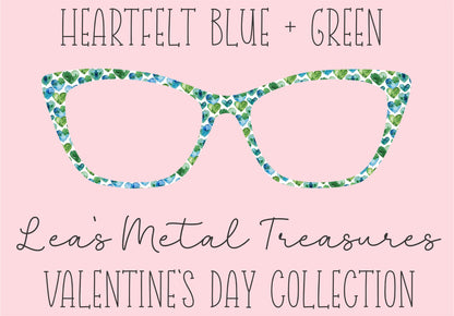 Heartfelt Blue + Green Eyewear Printed Magnetic Eyeglasses Topper