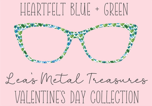 Heartfelt Blue + Green Eyewear Printed Magnetic Eyeglasses Topper