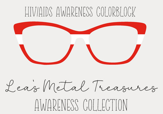 HIV and AIDS Awareness Colorblock  Eyewear Frame Toppers