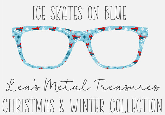 Ice Skates on Blue Eyewear Frame Toppers COMES WITH MAGNETS