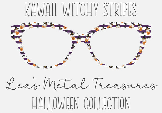 Kawaii Witchy Stripes Eyewear Frame Toppers COMES WITH MAGNETS