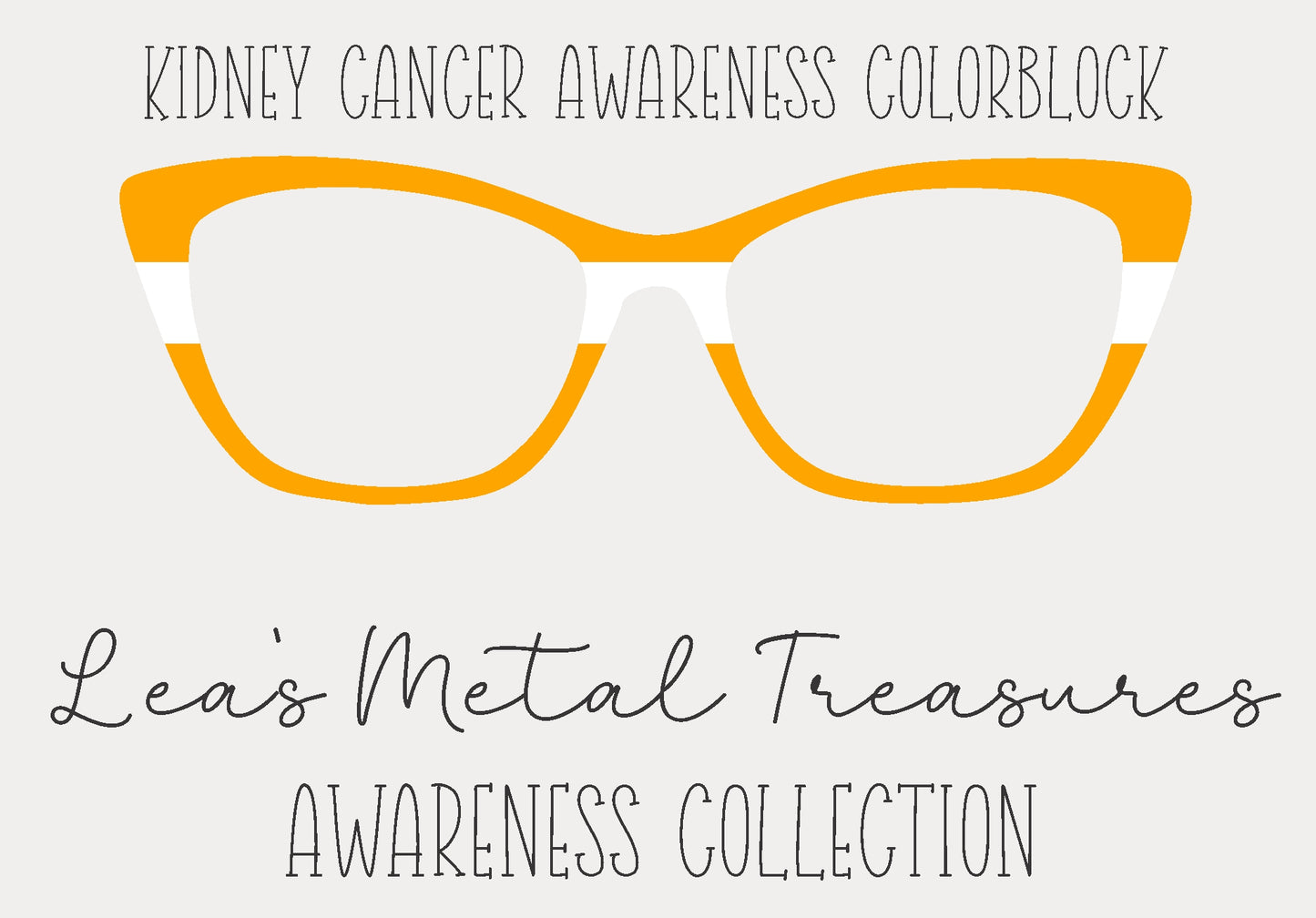 Kidney Cancer Awareness Colorblock  Eyewear Frame Toppers