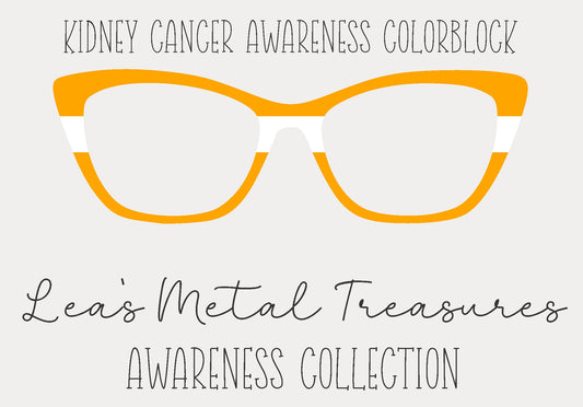 Kidney Cancer Awareness Colorblock  Eyewear Frame Toppers