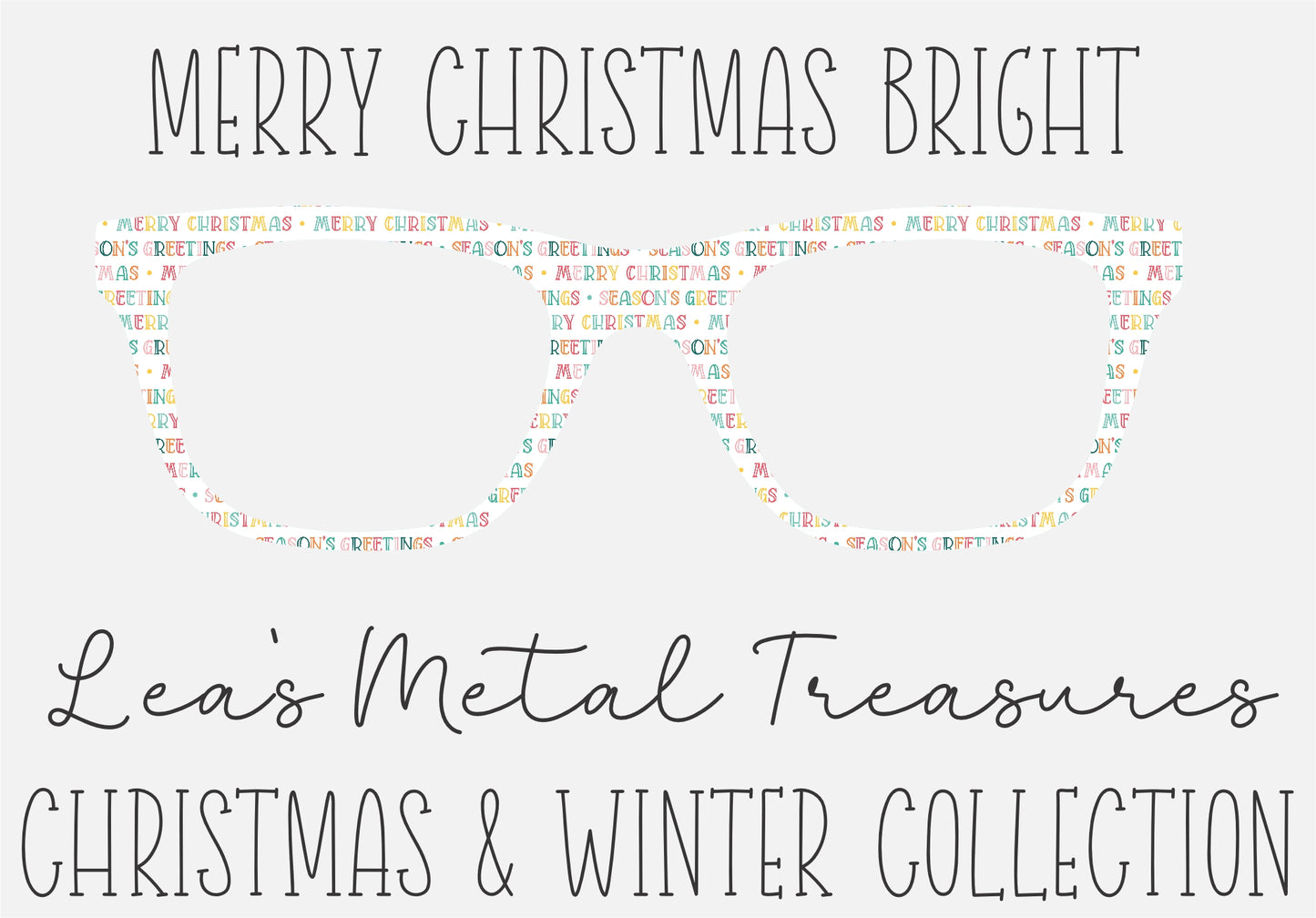 Merry Christmas Bright Eyewear Frame Toppers COMES WITH MAGNETS