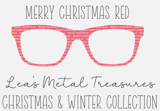 Merry Christmas Red Eyewear Frame Toppers COMES WITH MAGNETS