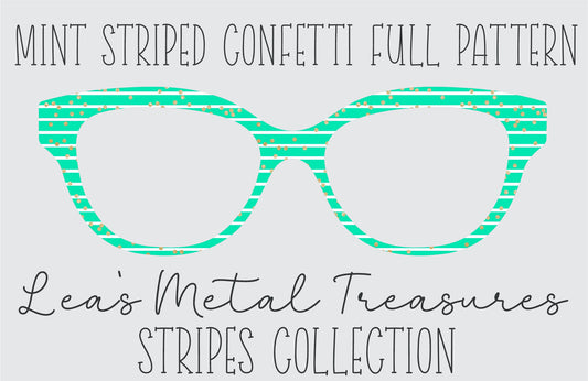 Mint Stripes Confetti Full Pattern Eyewear Frame Toppers COMES WITH MAGNETS