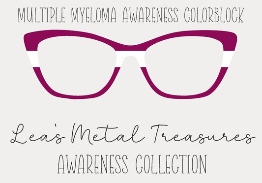 Multiple Myeloma Awareness Colorblock  Eyewear Frame Toppers