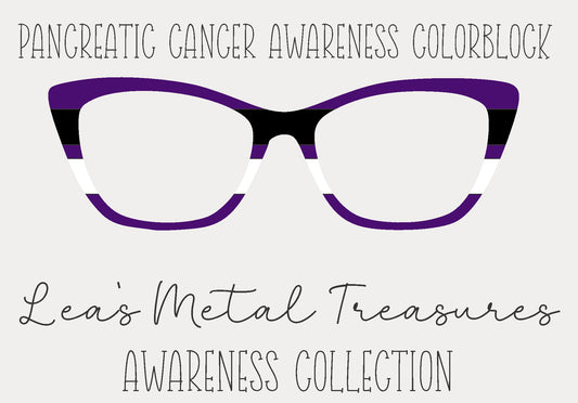 Pancreatic Cancer Awareness Colorblock  Eyewear Frame Toppers