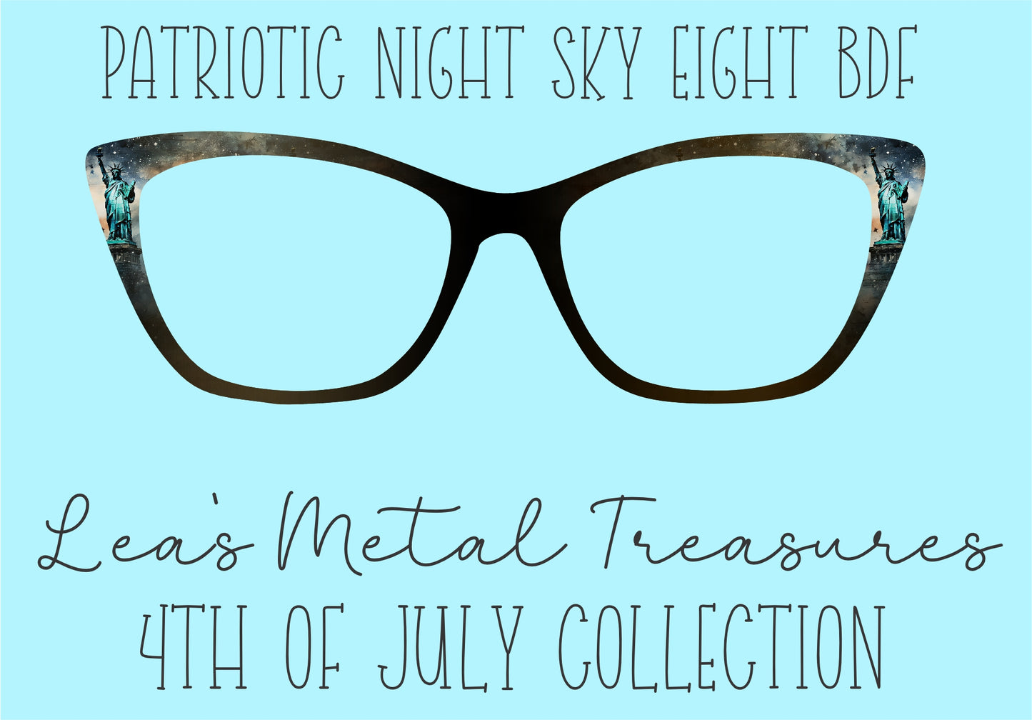 Patriotic Night Sky 8 Bidirectional Fade Eyewear Frame Toppers