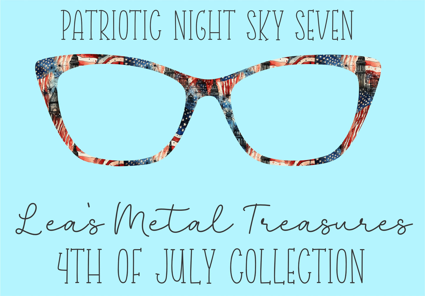 Patriotic Night Sky 7 Eyewear Frame Toppers