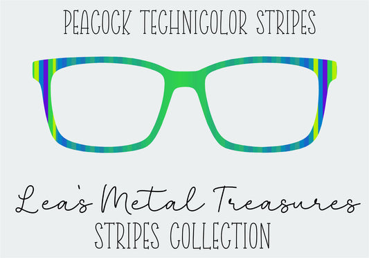 Peacock Technicolor Stripes Eyewear Frame Toppers