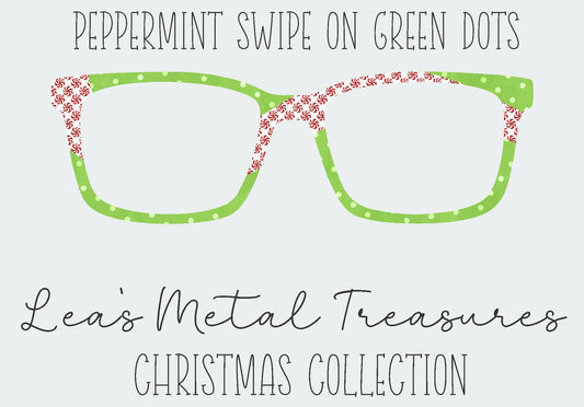 Peppermint Swipe with Green Dots Eyewear Frame Toppers