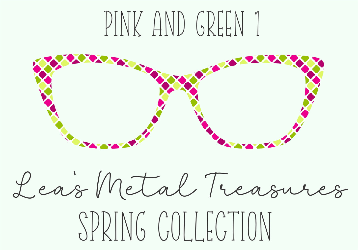 Pink and Green 1 Eyewear Frame Toppers COMES WITH MAGNETS