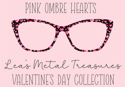 Pink Ombre Hearts Eyewear Printed Magnetic Eyeglasses Topper