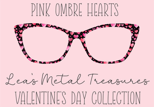 Pink Ombre Hearts Eyewear Printed Magnetic Eyeglasses Topper