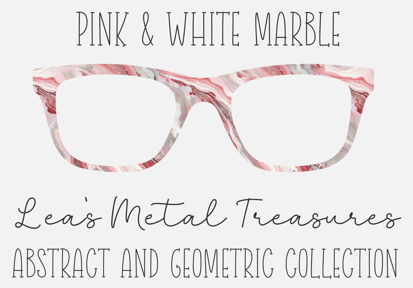 Pink & White Marble Eyewear Frame Toppers COMES WITH MAGNETS