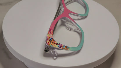 Vibrant Floral Cross • Magnetic Eyeglasses Toppers