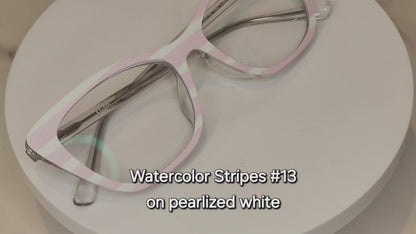 WATERCOLOR THICK STRIPES #13 Eyewear Frame Toppers COMES WITH MAGNETS