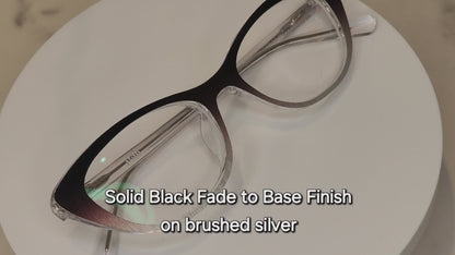 SOLID BLACK FADE TO BASE FINISH Eyewear Frame Toppers COMES WITH MAGNETS