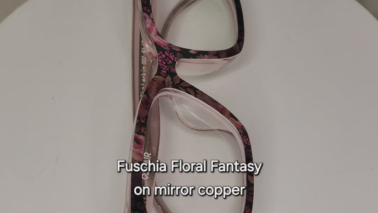 FUSCHIA FLORAL FANTASY Eyewear Frame Toppers COMES WITH MAGNETS