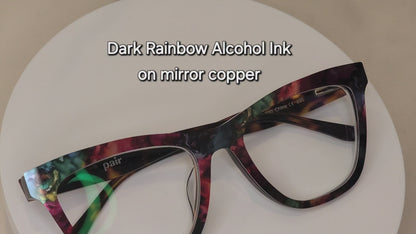 DARK RAINBOW ALCOHOL INK Eyewear Frame Toppers COMES WITH MAGNETS