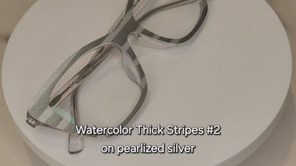 WATERCOLOR THICK STRIPES #2 Eyewear Frame Toppers COMES WITH MAGNETS