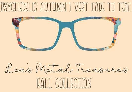 Psychedelic Autumn 1  Vertical Fade to Teal Eyewear Frame Toppers
