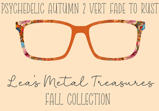 Psychedelic Autumn 2 Vertical Fade to Rust Eyewear Frame Toppers