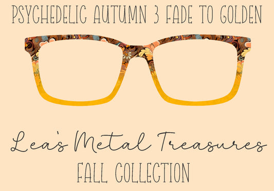 Psychedelic Autumn 3 Vertical Fade to Golden Print Eyewear Frame Toppers