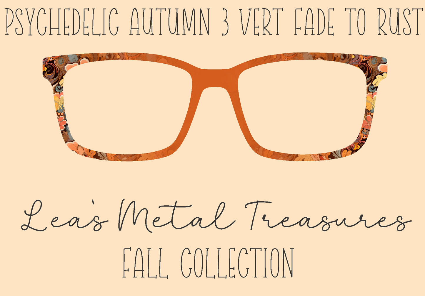 Psychedelic Autumn 3 Vertical Fade to Rust Eyewear Frame Toppers