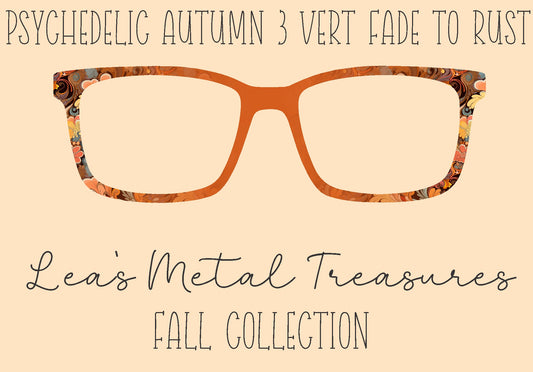 Psychedelic Autumn 3 Vertical Fade to Rust Eyewear Frame Toppers