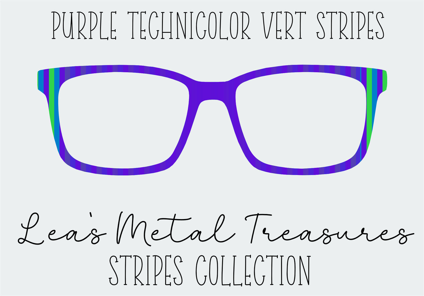 Purple Technicolor Vert Stripes Eyewear Frame Toppers