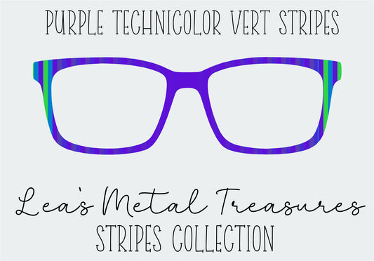 Purple Technicolor Vert Stripes Eyewear Frame Toppers