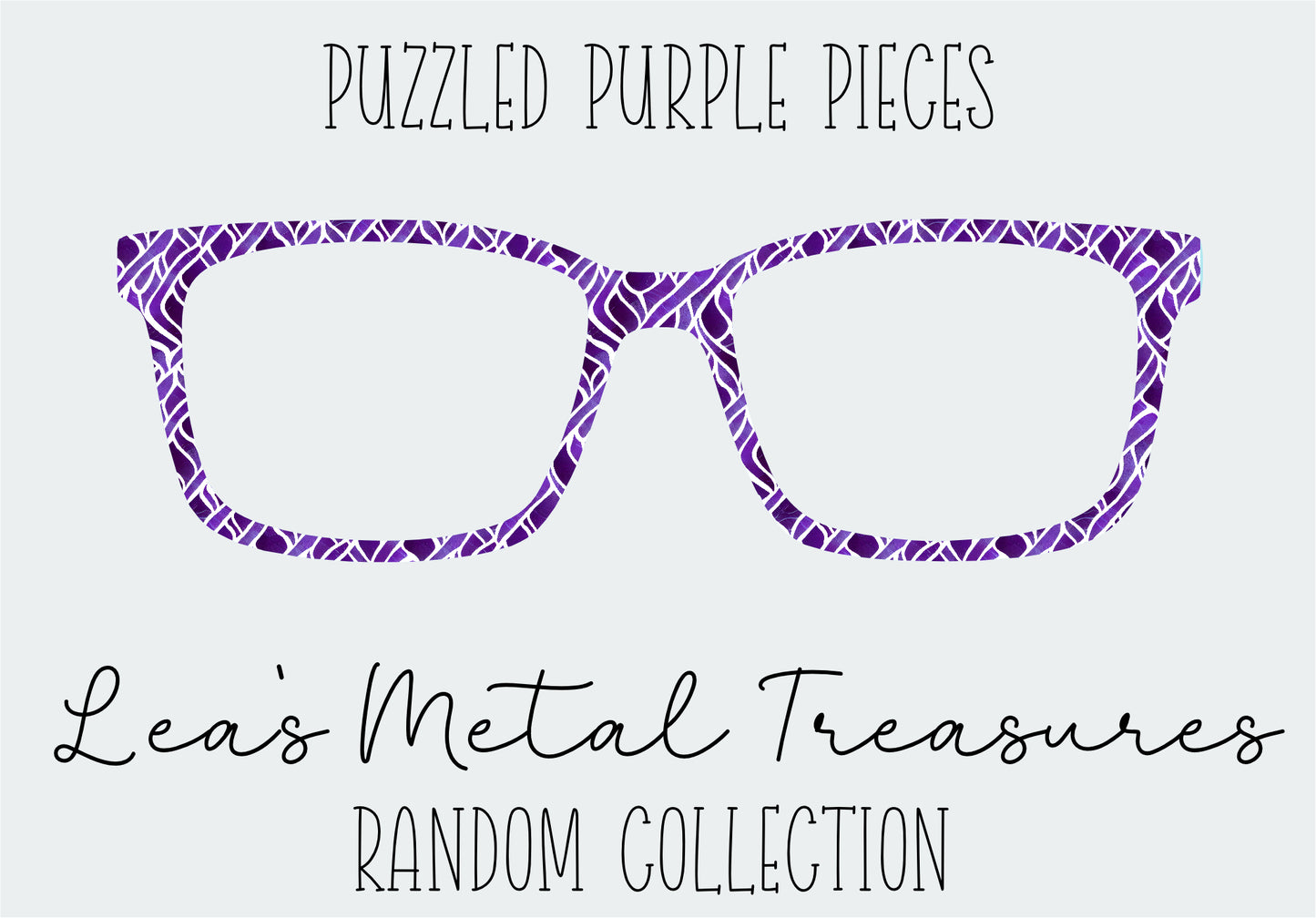 Puzzled Purple Pieces Eyewear Frame Toppers