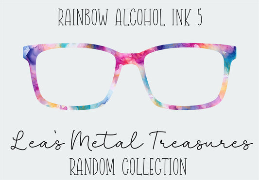 Rainbow Alcohol Ink 5 Eyewear Frame Toppers