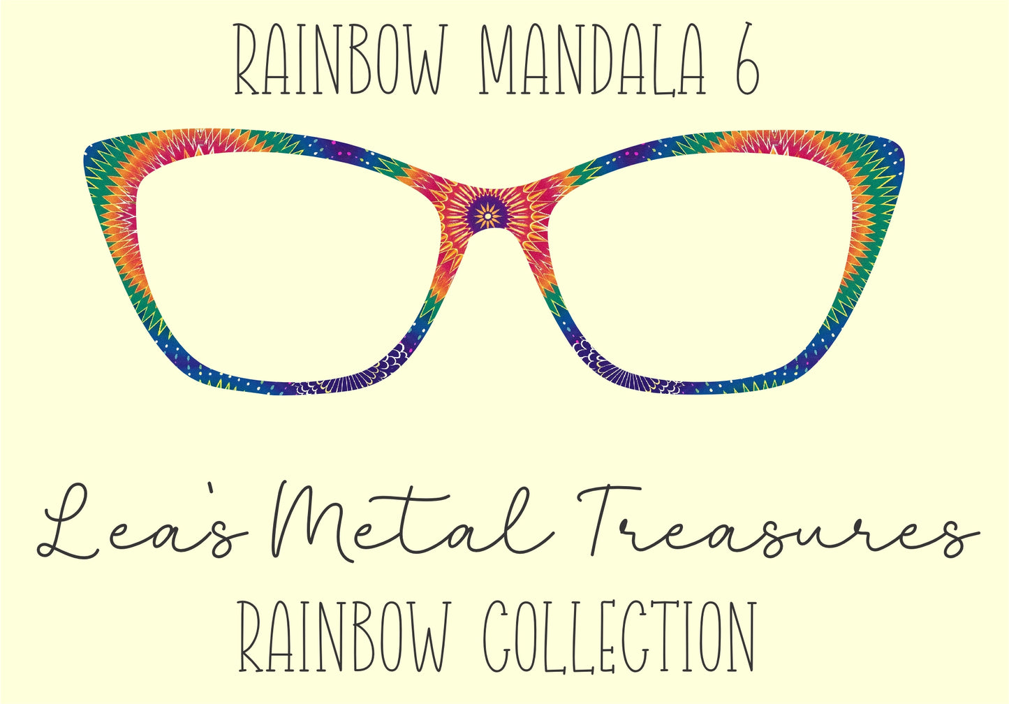 Rainbow Mandala 6 Eyewear Frame Toppers