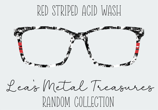 Red Striped Acid Wash Eyewear Frame Toppers