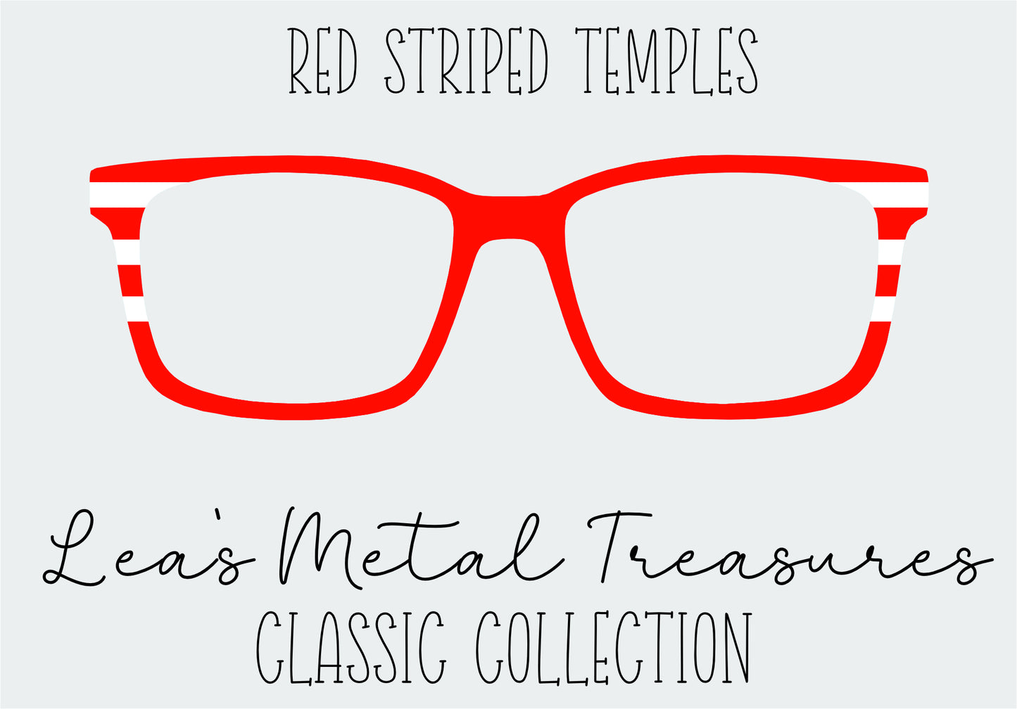Red Striped Templates Eyewear Frame Toppers