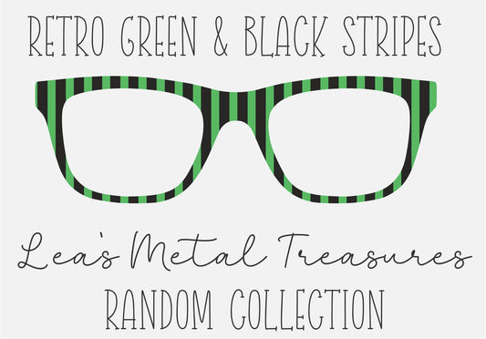 Retro Green and Black Stripes Eyewear Frame Toppers COMES WITH MAGNETS