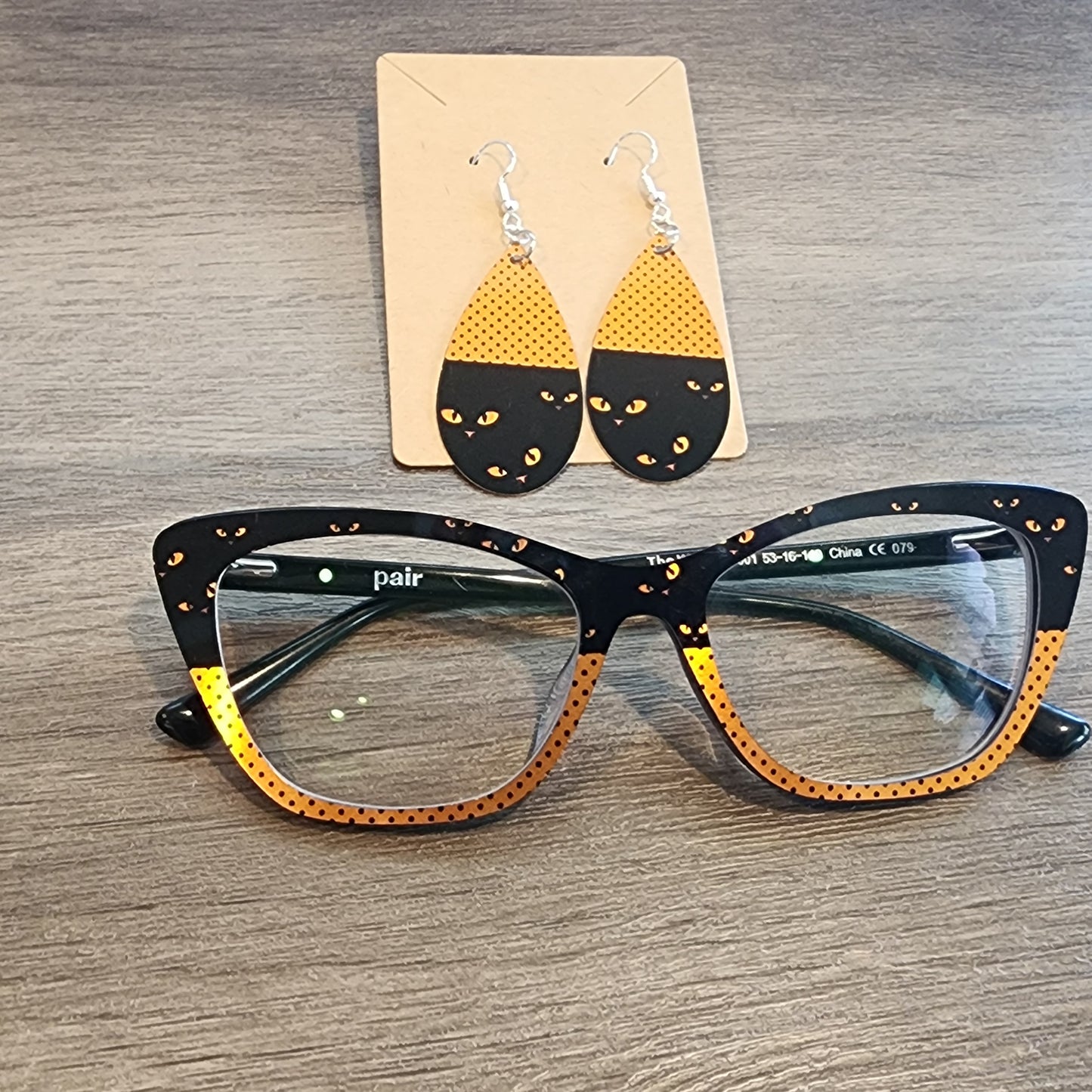 Cat Eyes Split Pin Dots Printed Magnetic Eyeglasses Topper • Flamingo Lady Collab Collection