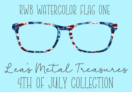 RWB Watercolor Flag 1 Eyewear Frame Toppers