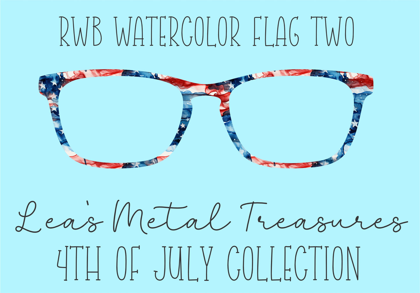 RWB Watercolor Flag 2 Eyewear Frame Toppers