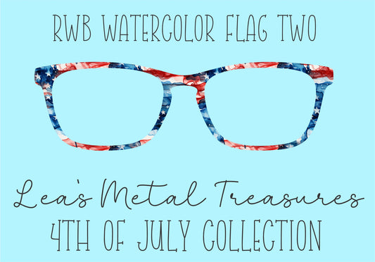 RWB Watercolor Flag 2 Eyewear Frame Toppers